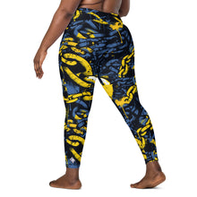 Urban Chic Strides: Women's Mile After Mile Golden Chains 002 Running Leggings Exclusive Leggings Running Tights Womens