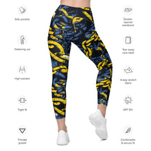 Urban Chic Strides: Women's Mile After Mile Golden Chains 002 Running Leggings Exclusive Leggings Running Tights Womens