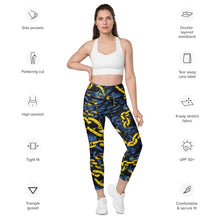 Urban Chic Strides: Women's Mile After Mile Golden Chains 002 Running Leggings Exclusive Leggings Running Tights Womens