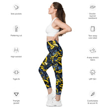 Urban Chic Strides: Women's Mile After Mile Golden Chains 002 Running Leggings Exclusive Leggings Running Tights Womens
