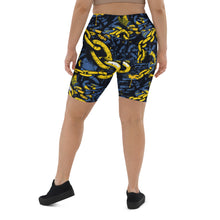 Urban Chic: Women's Mile After Mile Golden Chains 002 Biker Shorts Exclusive Leggings Running Shorts Tights Womens