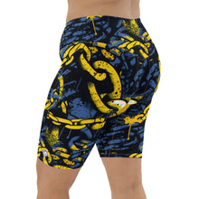 Urban Chic: Women's Mile After Mile Golden Chains 002 Biker Shorts Exclusive Leggings Running Shorts Tights Womens