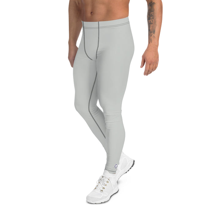 Active Chic: Men's Solid Color Workout Leggings - Smoke Exclusive Leggings Mens Pants Solid Color trousers