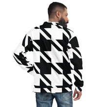 Urban Elegance: Men's Houndstooth Bomber Jacket Athleisure Bomber Jacket Exclusive Houndstooth Jackets Mens