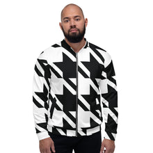 Urban Elegance: Men's Houndstooth Bomber Jacket Athleisure Bomber Jacket Exclusive Houndstooth Jackets Mens