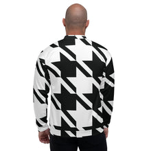 Urban Elegance: Men's Houndstooth Bomber Jacket Athleisure Bomber Jacket Exclusive Houndstooth Jackets Mens