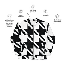 Urban Elegance: Men's Houndstooth Bomber Jacket Athleisure Bomber Jacket Exclusive Houndstooth Jackets Mens