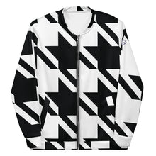 Urban Elegance: Men's Houndstooth Bomber Jacket Athleisure Bomber Jacket Exclusive Houndstooth Jackets Mens