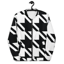 Urban Elegance: Men's Houndstooth Bomber Jacket Athleisure Bomber Jacket Exclusive Houndstooth Jackets Mens
