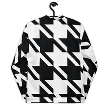 Urban Elegance: Men's Houndstooth Bomber Jacket Athleisure Bomber Jacket Exclusive Houndstooth Jackets Mens