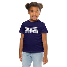 Versatile Comfort: Girl's Short Sleeve Jiu-Jitsu Rash Guard - Midnight Blue Exclusive Girls Jiu-Jitsu Kids Rash Guard Short Sleeve
