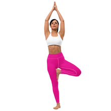 Versatile Style: Women's Solid Color Workout Yoga Pants - Hollywood Cerise Exclusive Leggings Solid Color Tights Womens