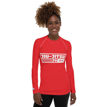 Womens Long Sleeve BJJ Rash Guard - Jiu-Jitsu 001 - Scarlet BJJ Exclusive Jiu-Jitsu Long Sleeve Rash Guard Womens