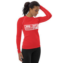 Womens Long Sleeve BJJ Rash Guard - Jiu-Jitsu 001 - Scarlet BJJ Exclusive Jiu-Jitsu Long Sleeve Rash Guard Womens