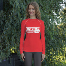 Womens Long Sleeve BJJ Rash Guard - Jiu-Jitsu 001 - Scarlet BJJ Exclusive Jiu-Jitsu Long Sleeve Rash Guard Womens