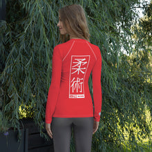 Womens Long Sleeve BJJ Rash Guard - Jiu-Jitsu 001 - Scarlet BJJ Exclusive Jiu-Jitsu Long Sleeve Rash Guard Womens