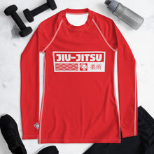 Womens Long Sleeve BJJ Rash Guard - Jiu-Jitsu 001 - Scarlet BJJ Exclusive Jiu-Jitsu Long Sleeve Rash Guard Womens