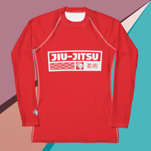 Womens Long Sleeve BJJ Rash Guard - Jiu-Jitsu 001 - Scarlet BJJ Exclusive Jiu-Jitsu Long Sleeve Rash Guard Womens