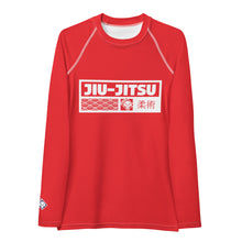 Womens Long Sleeve BJJ Rash Guard - Jiu-Jitsu 001 - Scarlet BJJ Exclusive Jiu-Jitsu Long Sleeve Rash Guard Womens