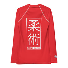 Womens Long Sleeve BJJ Rash Guard - Jiu-Jitsu 001 - Scarlet BJJ Exclusive Jiu-Jitsu Long Sleeve Rash Guard Womens