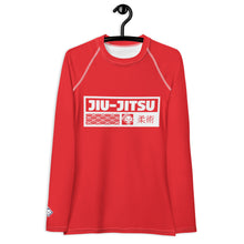 Womens Long Sleeve BJJ Rash Guard - Jiu-Jitsu 001 - Scarlet BJJ Exclusive Jiu-Jitsu Long Sleeve Rash Guard Womens