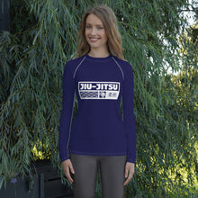 Womens Long Sleeve BJJ Rash Guard - Jiu-Jitsu 002 - Midnight Blue BJJ Exclusive Jiu-Jitsu Long Sleeve Rash Guard Womens