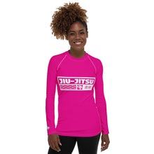 Womens Long Sleeve BJJ Rash Guard - Jiu-Jitsu 003 - Hollywood Cerise BJJ Exclusive Jiu-Jitsu Long Sleeve Rash Guard Womens