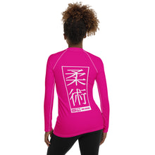 Womens Long Sleeve BJJ Rash Guard - Jiu-Jitsu 003 - Hollywood Cerise BJJ Exclusive Jiu-Jitsu Long Sleeve Rash Guard Womens