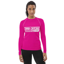 Womens Long Sleeve BJJ Rash Guard - Jiu-Jitsu 003 - Hollywood Cerise BJJ Exclusive Jiu-Jitsu Long Sleeve Rash Guard Womens