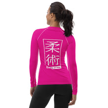 Womens Long Sleeve BJJ Rash Guard - Jiu-Jitsu 003 - Hollywood Cerise BJJ Exclusive Jiu-Jitsu Long Sleeve Rash Guard Womens