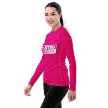Womens Long Sleeve BJJ Rash Guard - Jiu-Jitsu 003 - Hollywood Cerise BJJ Exclusive Jiu-Jitsu Long Sleeve Rash Guard Womens