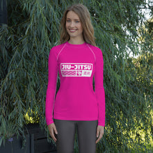 Womens Long Sleeve BJJ Rash Guard - Jiu-Jitsu 003 - Hollywood Cerise BJJ Exclusive Jiu-Jitsu Long Sleeve Rash Guard Womens