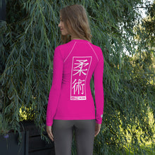 Womens Long Sleeve BJJ Rash Guard - Jiu-Jitsu 003 - Hollywood Cerise BJJ Exclusive Jiu-Jitsu Long Sleeve Rash Guard Womens