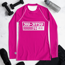 Womens Long Sleeve BJJ Rash Guard - Jiu-Jitsu 003 - Hollywood Cerise BJJ Exclusive Jiu-Jitsu Long Sleeve Rash Guard Womens