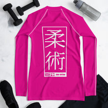 Womens Long Sleeve BJJ Rash Guard - Jiu-Jitsu 003 - Hollywood Cerise BJJ Exclusive Jiu-Jitsu Long Sleeve Rash Guard Womens