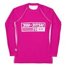 Womens Long Sleeve BJJ Rash Guard - Jiu-Jitsu 003 - Hollywood Cerise BJJ Exclusive Jiu-Jitsu Long Sleeve Rash Guard Womens
