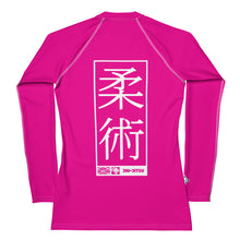 Womens Long Sleeve BJJ Rash Guard - Jiu-Jitsu 003 - Hollywood Cerise BJJ Exclusive Jiu-Jitsu Long Sleeve Rash Guard Womens