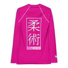 Womens Long Sleeve BJJ Rash Guard - Jiu-Jitsu 003 - Hollywood Cerise BJJ Exclusive Jiu-Jitsu Long Sleeve Rash Guard Womens