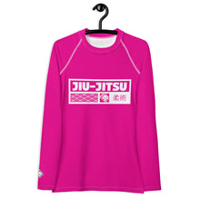 Womens Long Sleeve BJJ Rash Guard - Jiu-Jitsu 003 - Hollywood Cerise BJJ Exclusive Jiu-Jitsu Long Sleeve Rash Guard Womens