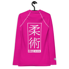 Womens Long Sleeve BJJ Rash Guard - Jiu-Jitsu 003 - Hollywood Cerise BJJ Exclusive Jiu-Jitsu Long Sleeve Rash Guard Womens