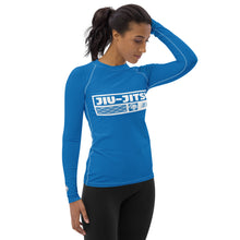 Womens Long Sleeve BJJ Rash Guard - Jiu-Jitsu 004 - Azul BJJ Exclusive Jiu-Jitsu Long Sleeve Rash Guard Womens