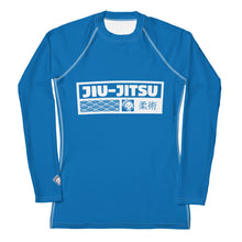 Womens Long Sleeve BJJ Rash Guard - Jiu-Jitsu 004 - Azul BJJ Exclusive Jiu-Jitsu Long Sleeve Rash Guard Womens