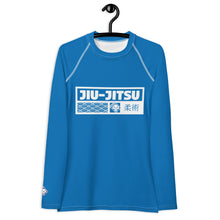Womens Long Sleeve BJJ Rash Guard - Jiu-Jitsu 004 - Azul BJJ Exclusive Jiu-Jitsu Long Sleeve Rash Guard Womens