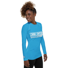 Womens Long Sleeve BJJ Rash Guard - Jiu-Jitsu 005 - Cyan BJJ Exclusive Jiu-Jitsu Long Sleeve Rash Guard Womens