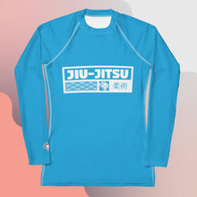 Womens Long Sleeve BJJ Rash Guard - Jiu-Jitsu 005 - Cyan BJJ Exclusive Jiu-Jitsu Long Sleeve Rash Guard Womens