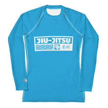 Womens Long Sleeve BJJ Rash Guard - Jiu-Jitsu 005 - Cyan BJJ Exclusive Jiu-Jitsu Long Sleeve Rash Guard Womens