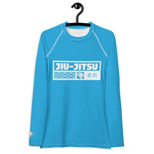 Womens Long Sleeve BJJ Rash Guard - Jiu-Jitsu 005 - Cyan BJJ Exclusive Jiu-Jitsu Long Sleeve Rash Guard Womens