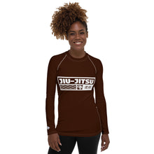 Womens Long Sleeve BJJ Rash Guard - Jiu-Jitsu 006 - Chocolate BJJ Exclusive Jiu-Jitsu Long Sleeve Rash Guard Womens