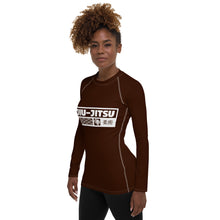 Womens Long Sleeve BJJ Rash Guard - Jiu-Jitsu 006 - Chocolate BJJ Exclusive Jiu-Jitsu Long Sleeve Rash Guard Womens