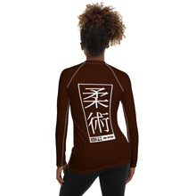 Womens Long Sleeve BJJ Rash Guard - Jiu-Jitsu 006 - Chocolate BJJ Exclusive Jiu-Jitsu Long Sleeve Rash Guard Womens